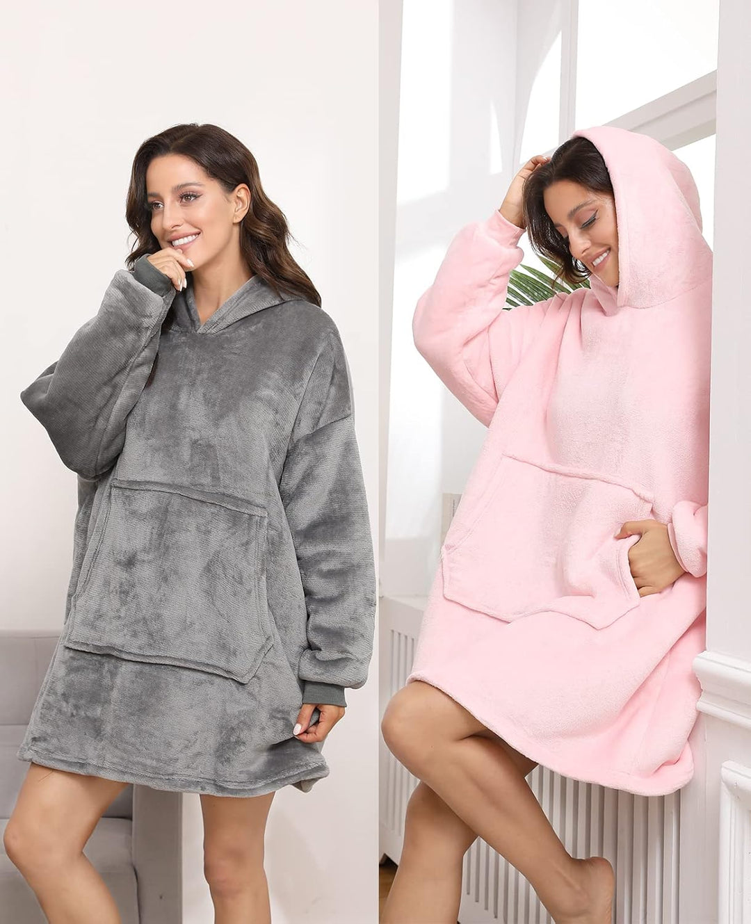 Sendowtek Übergrosse Hoodie Decke Damen Oversized, Sherpa Deckenpulli Weich Super Warme Komfortable