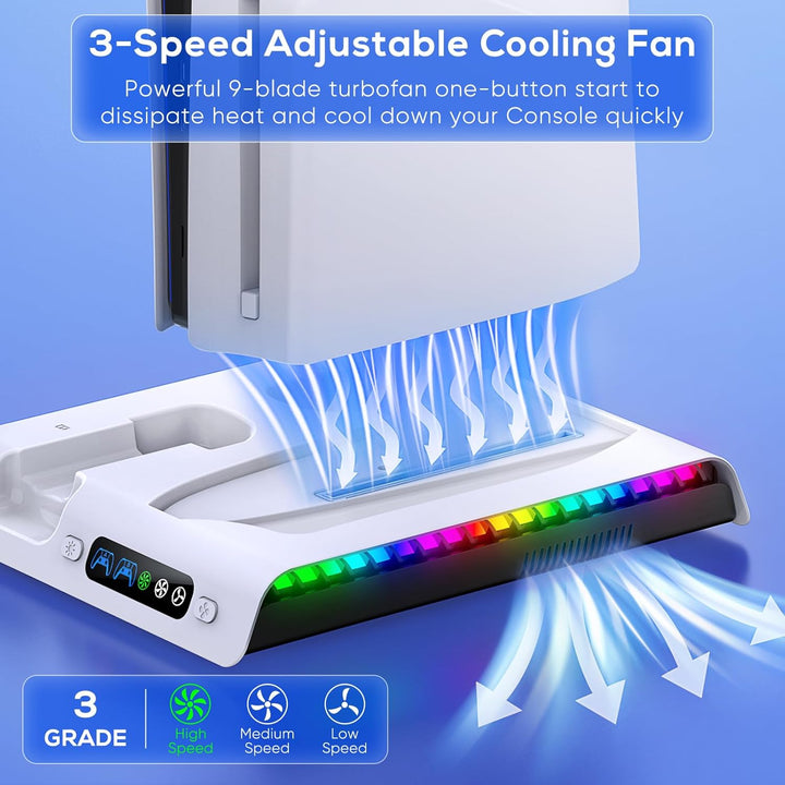 FASTSNAIL ASTSNAIL Standfuss für PS5/PS5 Pro/PS5 Slim, Lüfter Ständer für Playstation5 Digital/Disc