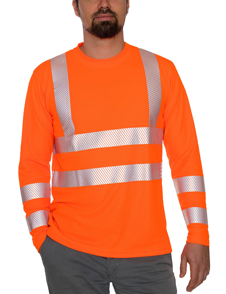 iQ-UV w6490034260-54-XL UV-Schutz 50 plus Langarm T-Shirt mit Warnschutz nach EN20471 Klasse 2, Oran
