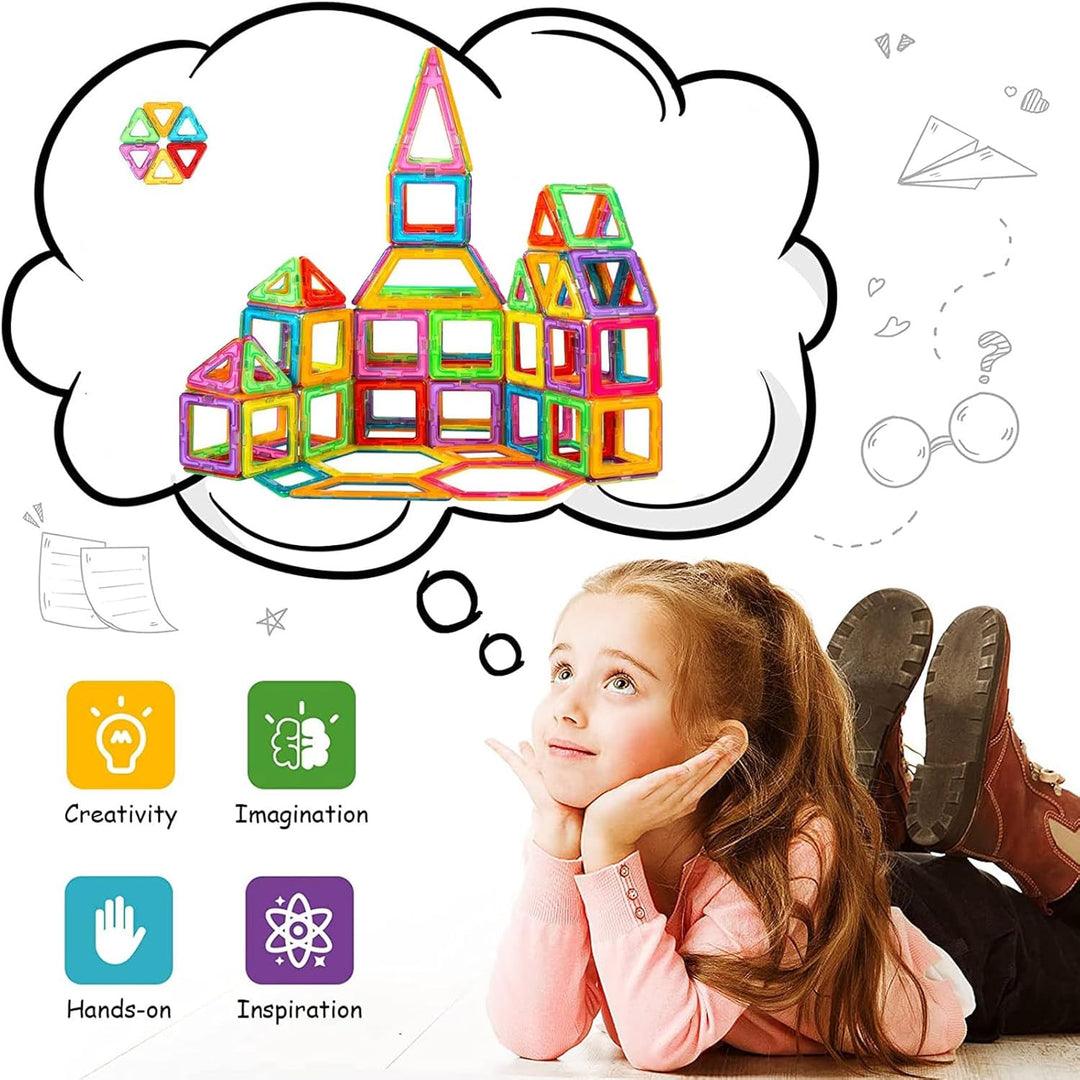 morkka 76 Teile Magnetische Bausteine, Magnete Spielzeug Kinder Magnetbausteine Magnetspiel für Spie
