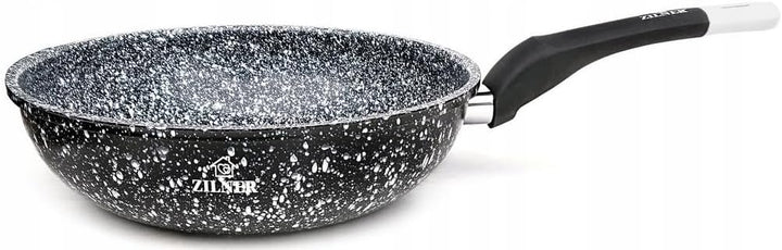 Wokpfanne 28 cm - Tiefe Pfanne mit Granit-Beschichtung - für alle Herdarten - für Asiatische Küche u
