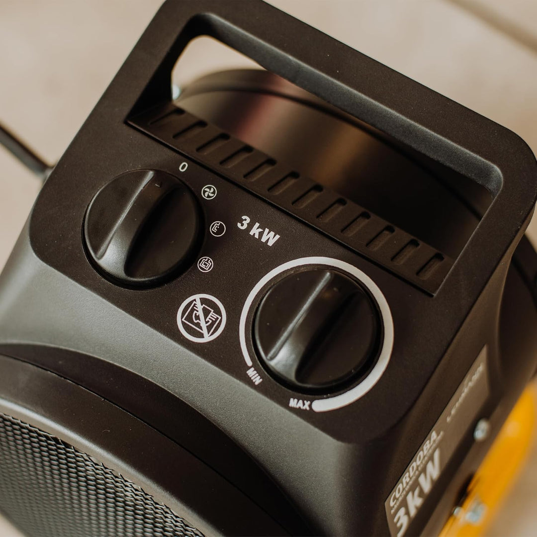 Lehmann Heizlüfter Thermoventilator Elektrischer für Schnelle Erwärmung | 3000 W | 3 Leistungsstufen