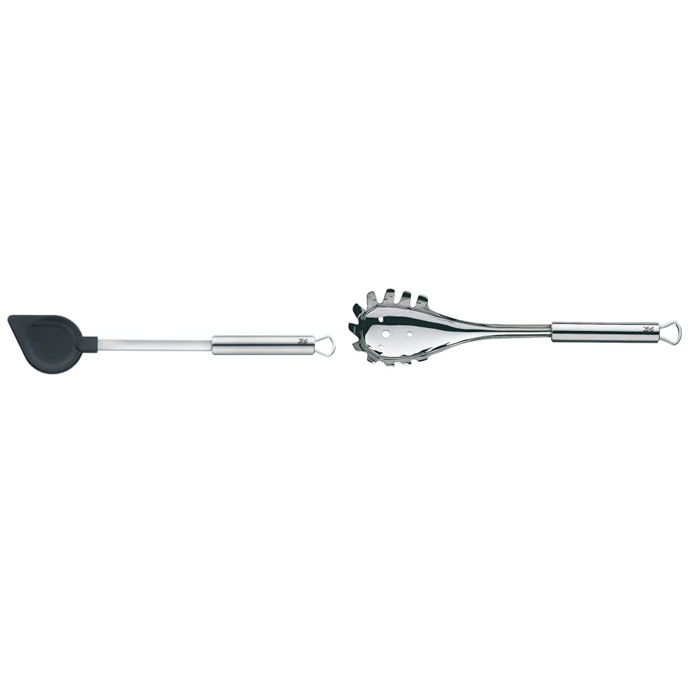 WMF Profi Plus Kochlöffel 32 cm, Cromargan Edelstahl teilmattiert & Profi Plus Spaghettilöffel 32 cm