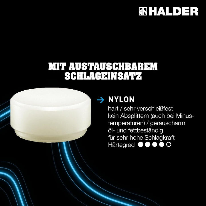 HALDER mit schwingungsdämpfendem, ergonomisch geformtem und lackiertem Hickorystiel | Ø=80 mm | 3366