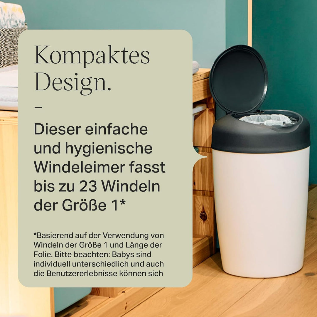 Tommee Tippee Simplee Windeleimer, mit 6 Nachfüllkassette, Schützt gegen Gerüche und Keime*, Zu 100
