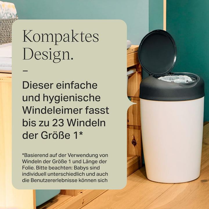 Tommee Tippee Simplee Windeleimer, mit 6 Nachfüllkassette, Schützt gegen Gerüche und Keime*, Zu 100