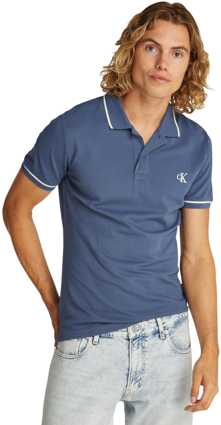 Calvin Klein Mens 2024 Uni Golf Wicking Atmungsaktives Poloshirt S Blue (Vintage Indigo), S Blue (Vi