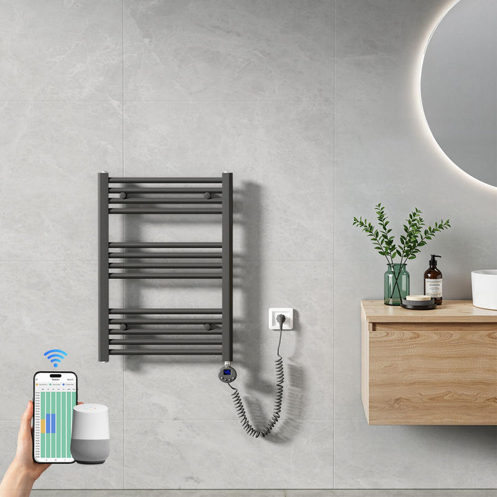 Heilmetz Handtuchheizkörper Elektrisch 700 x 500 mm, Smart WiFi Thermostat Elektrischer Badheizkörpe