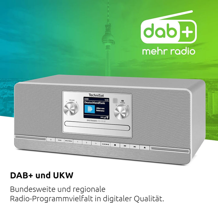 TechniSat DIGITRADIO 372 CD BT - Stereo Digitalradio, Kompaktanlage mit DAB+, UKW, CD-Player, Blueto