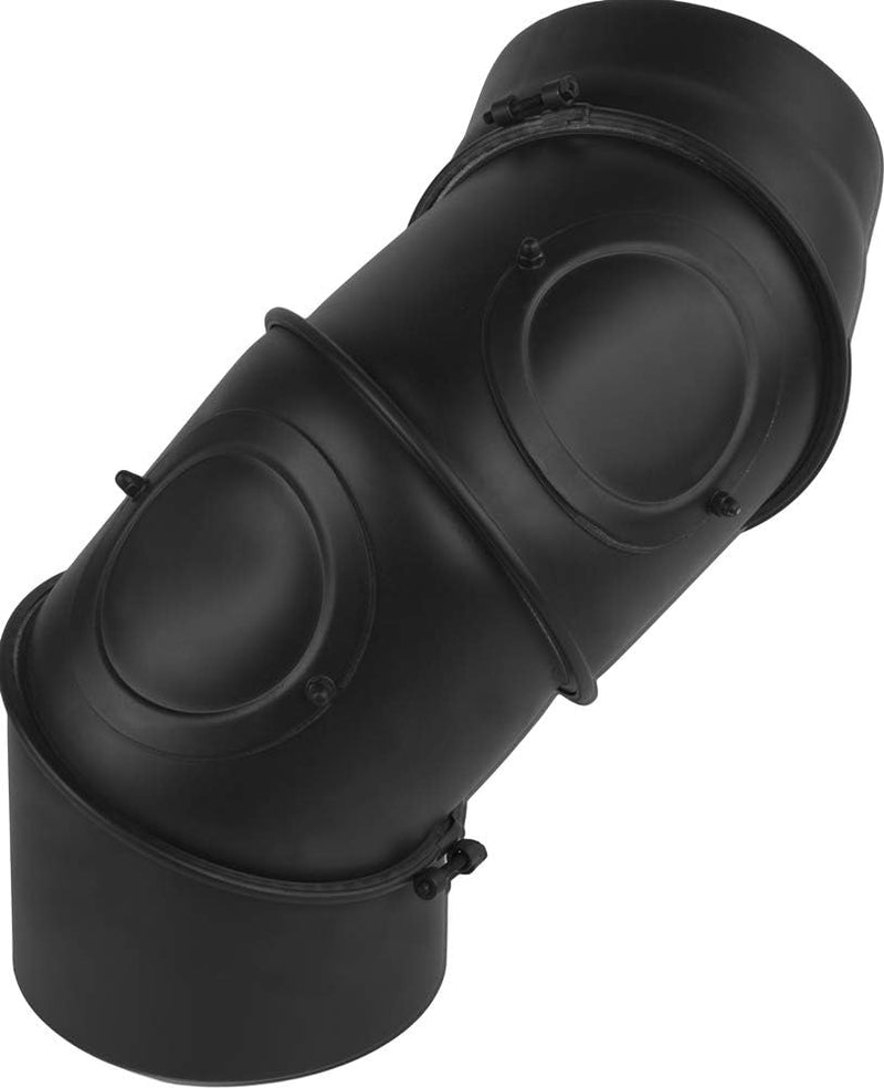 rg-vertrieb Ofenrohr Knie Winkel Bogen 0-135° Stahlrohr Abgasrohr Senotherm Schwarz 2mm Heizung Rauc