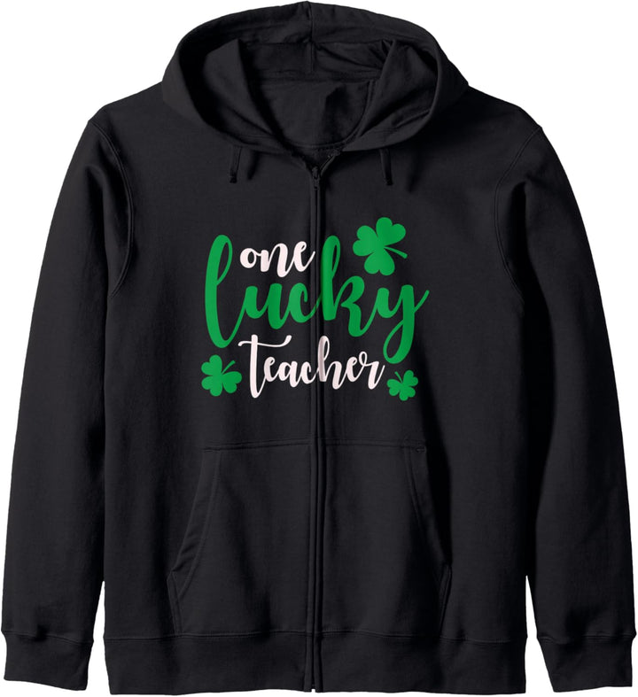 One Lucky Teacher Cute Educator St. Patrick's Day Kapuzenjacke