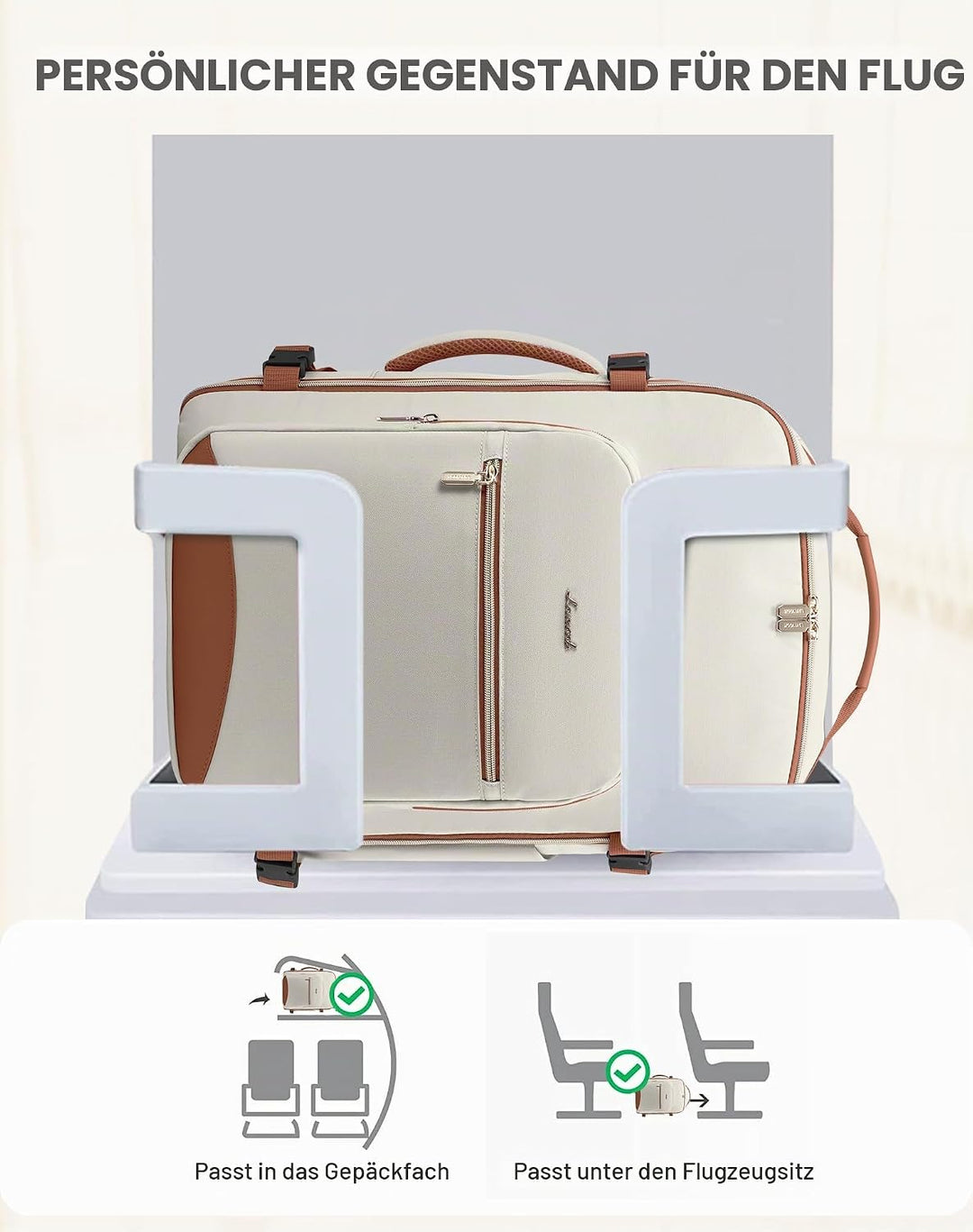 LOVEVOOK Handgepäck Rucksack Flugzeug, 30L Gross Reiserucksack Damen Kofferrucksack, Wasserdicht Rei