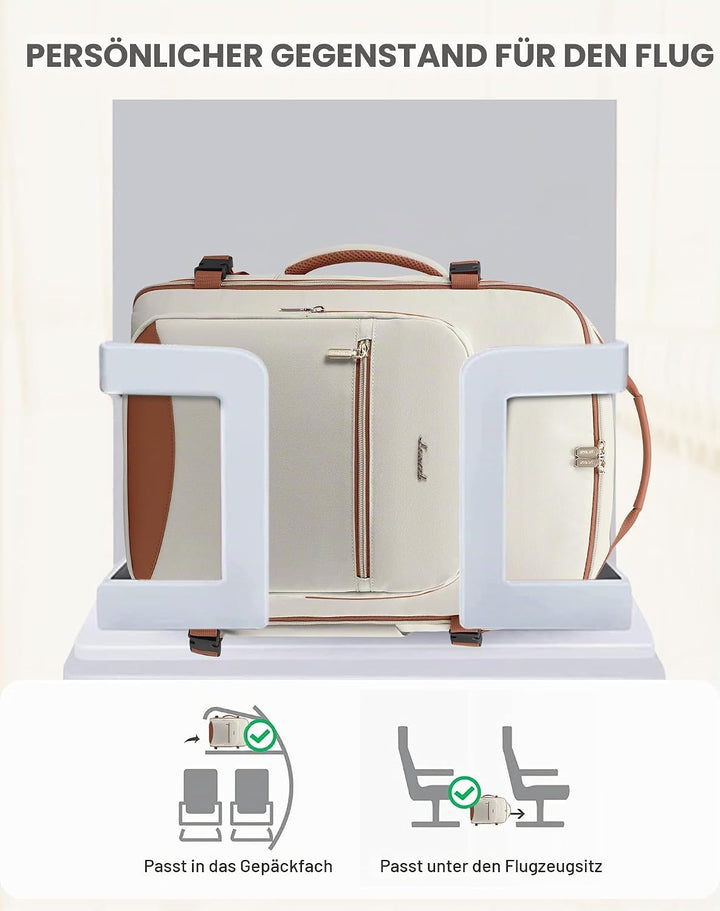 LOVEVOOK Handgepäck Rucksack Flugzeug, 30L Gross Reiserucksack Damen Kofferrucksack, Wasserdicht Rei