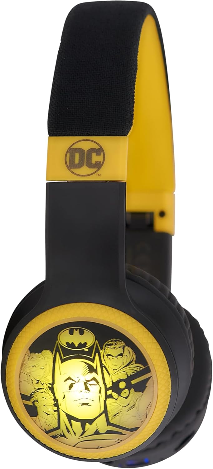 WONDEE Batman Geschenke, kabellose Bluetooth-Kopfhörer, beleuchtet, mit LED-Effekt, magische Kopfhör