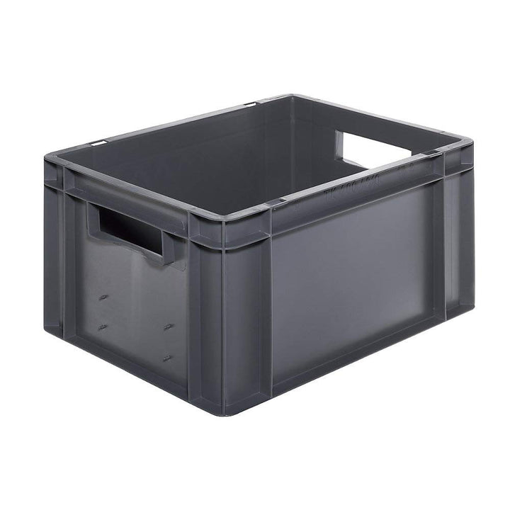 Euro-Format-Stapelbehälter, Wände und Boden geschlossen - LxBxH 400 x 300 x 210 mm - grau, VE 5 Stk