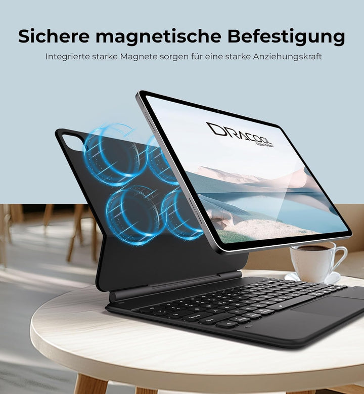 Dracool für iPad Air 13 Zoll Tastatur 2024, für iPad Pro 12.9 Hülle mit Tastatur (6./5./4./3.) Gen m