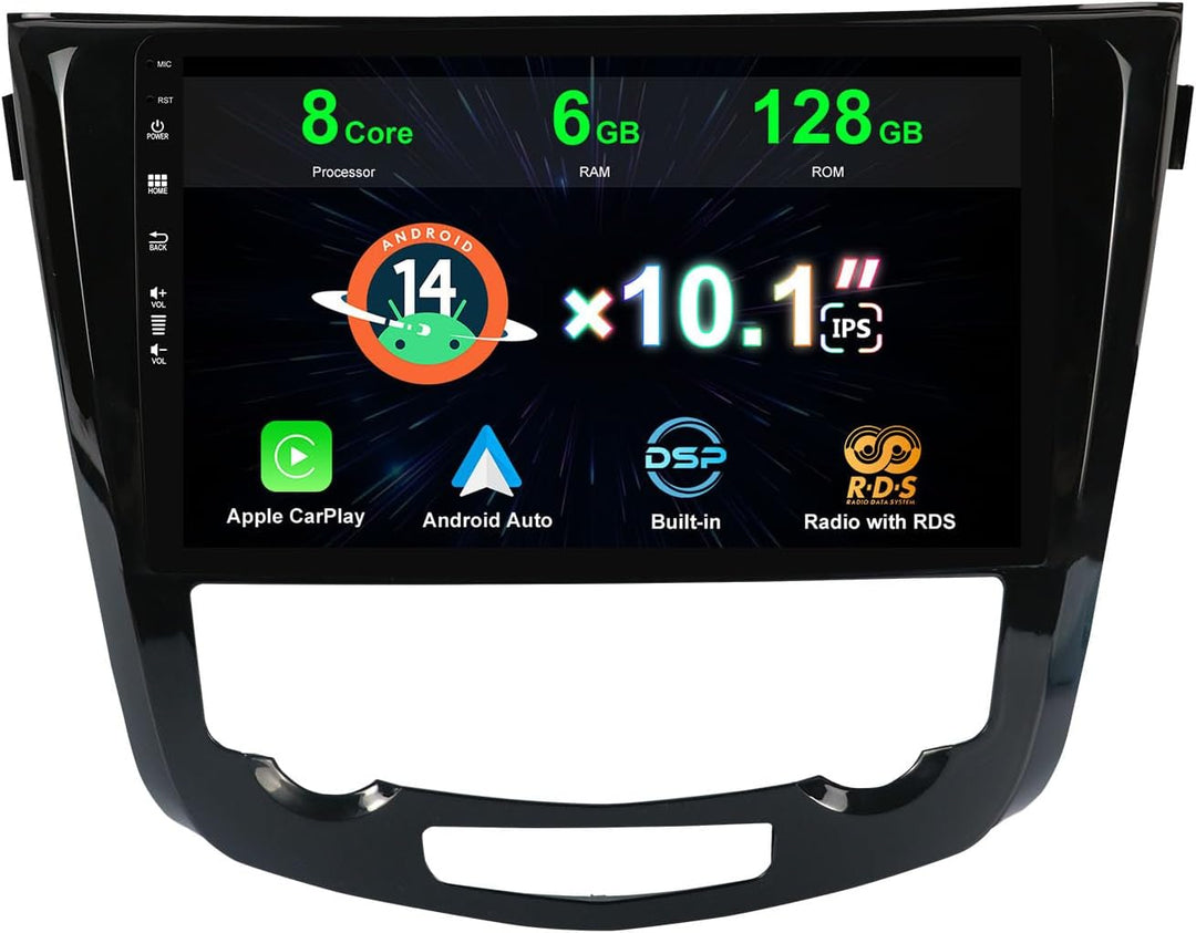 Autoradio für Nissan X-Trail Qashqai J11 T32 (2013–2017) mit GPS-Navi – 10-Zoll-IPS-Touchscreen – 6G