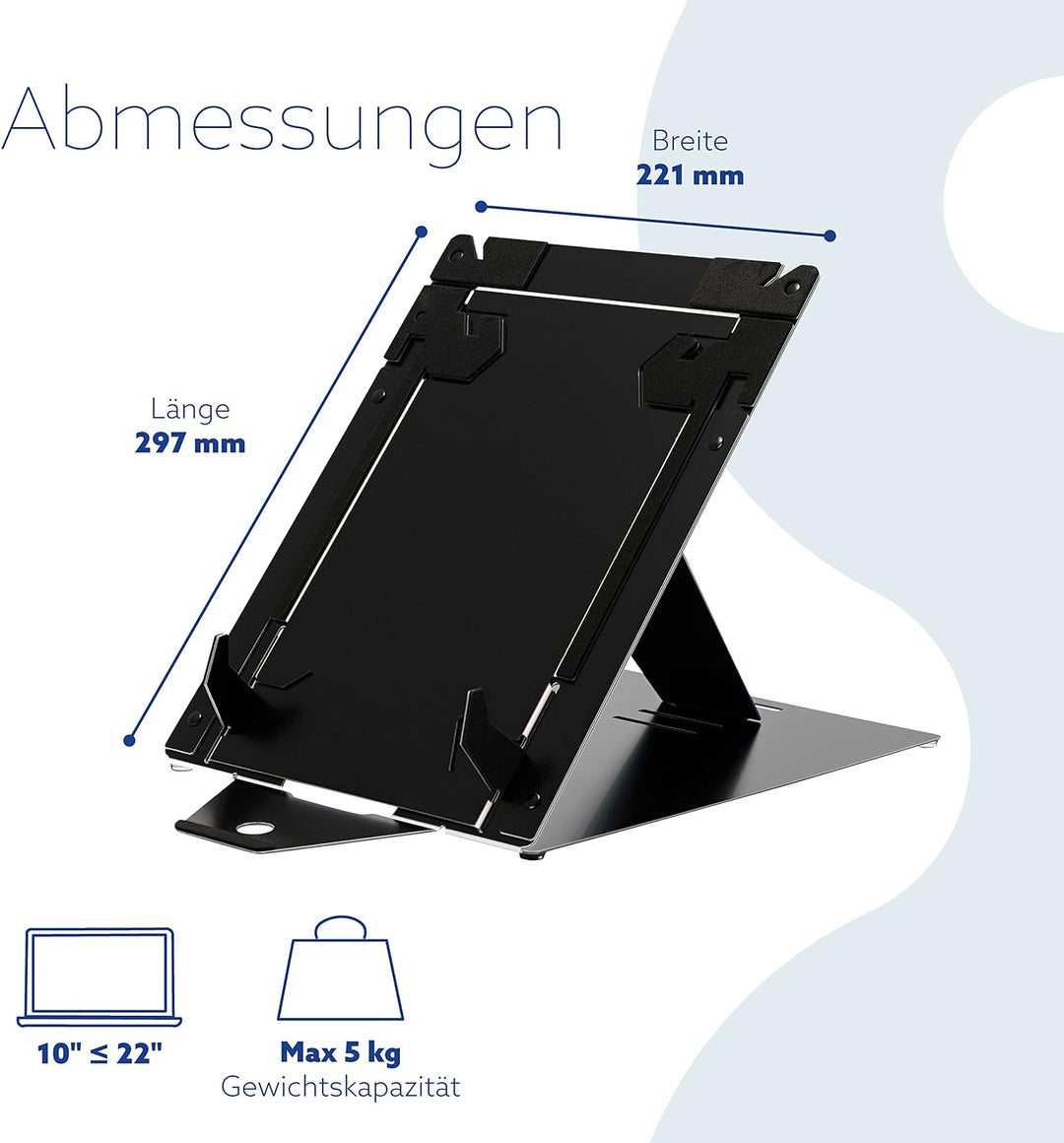 R-Go Riser Duo, Tabletständer und Laptopständer, 2 in 1 Verstellbarer Laptop/Tablet Riser, Ultra-Dün