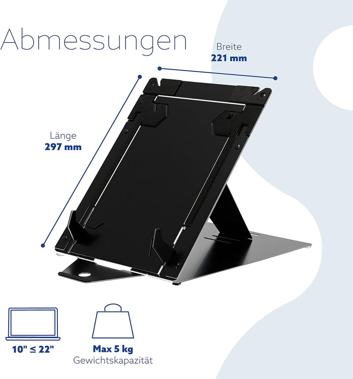 R-Go Riser Duo, Tabletständer und Laptopständer, 2 in 1 Verstellbarer Laptop/Tablet Riser, Ultra-Dün