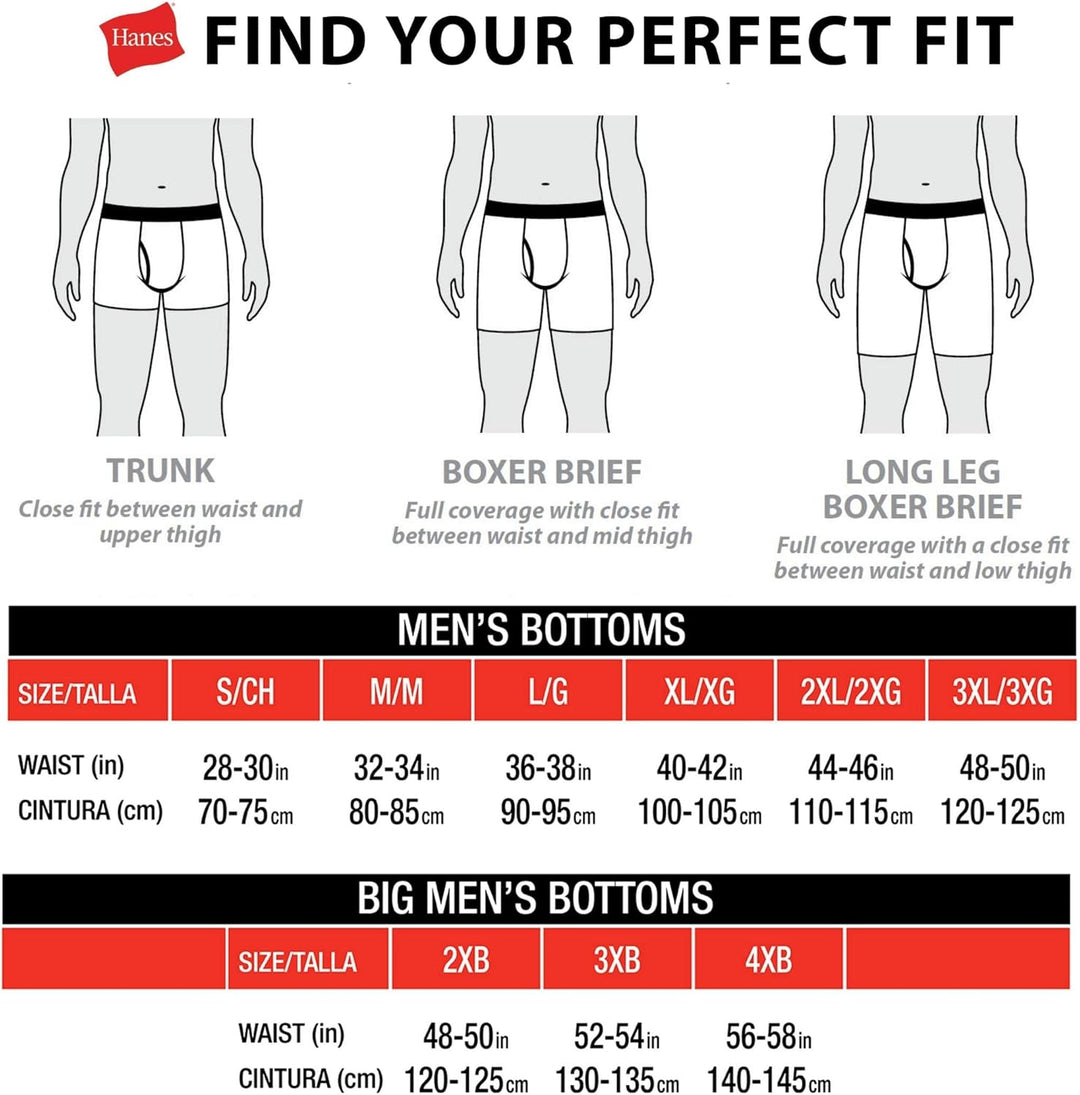 Hanes Herren Herren Comfort Flex Fit Boxershorts, Ultraweicher Stretch, Langes Bein und Normales Bei