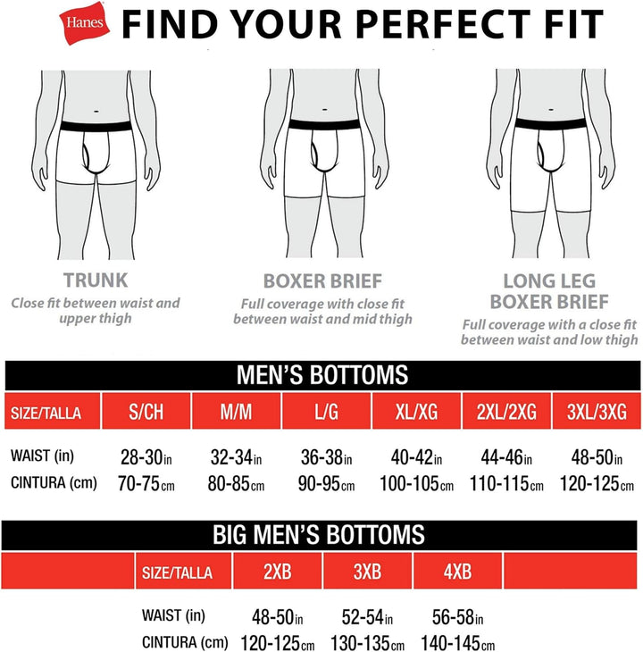 Hanes Herren Herren Comfort Flex Fit Boxershorts, Ultraweicher Stretch, Langes Bein und Normales Bei
