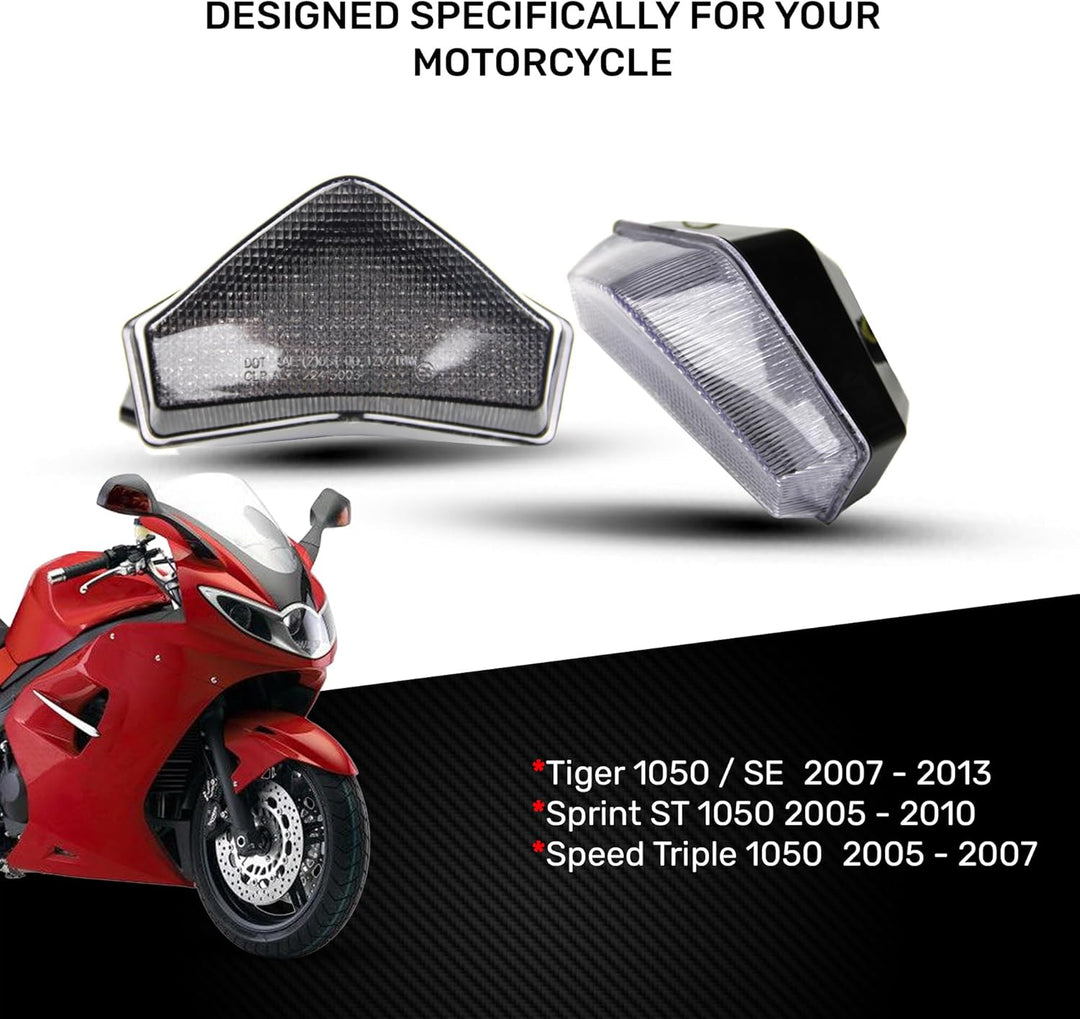 aVDB-moto LED-Bremslicht mit integrierten Blinker kompatibel mit Tiger Sprint, ST Speed Triple (Getö