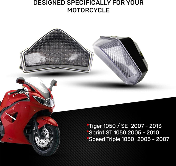 aVDB-moto LED-Bremslicht mit integrierten Blinker kompatibel mit Tiger Sprint, ST Speed Triple (Getö