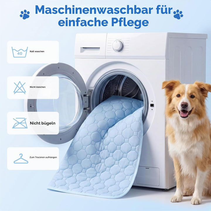 Gimars XXL Kühlmatte Hund aus kühlendem Ice-Silk Stoff, Waschbare Wasserfeste Hundematte für den Som