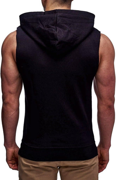 Leif Nelson Gym Herren Fitness T-Shirt Weste Trainingsshirt LN06260, Schwarz-gruen