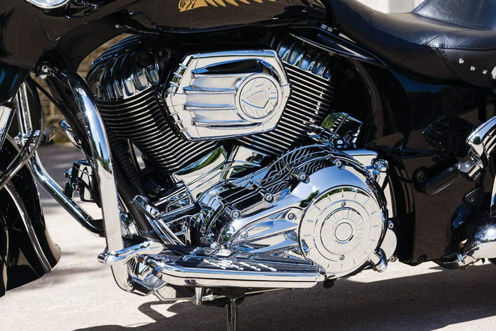 Kuryakyn 5642 Motorrad Accent Zubehör: Starter End Cover für 2014-19 Indian Motorräder, Chrom