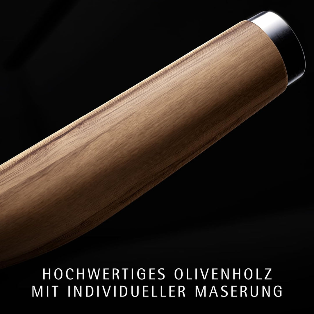 WMF Grand Wood Messerset 3teilig, Messer Holzgriff, Made in Germany, Olivenholzgriff, Messer geschmi