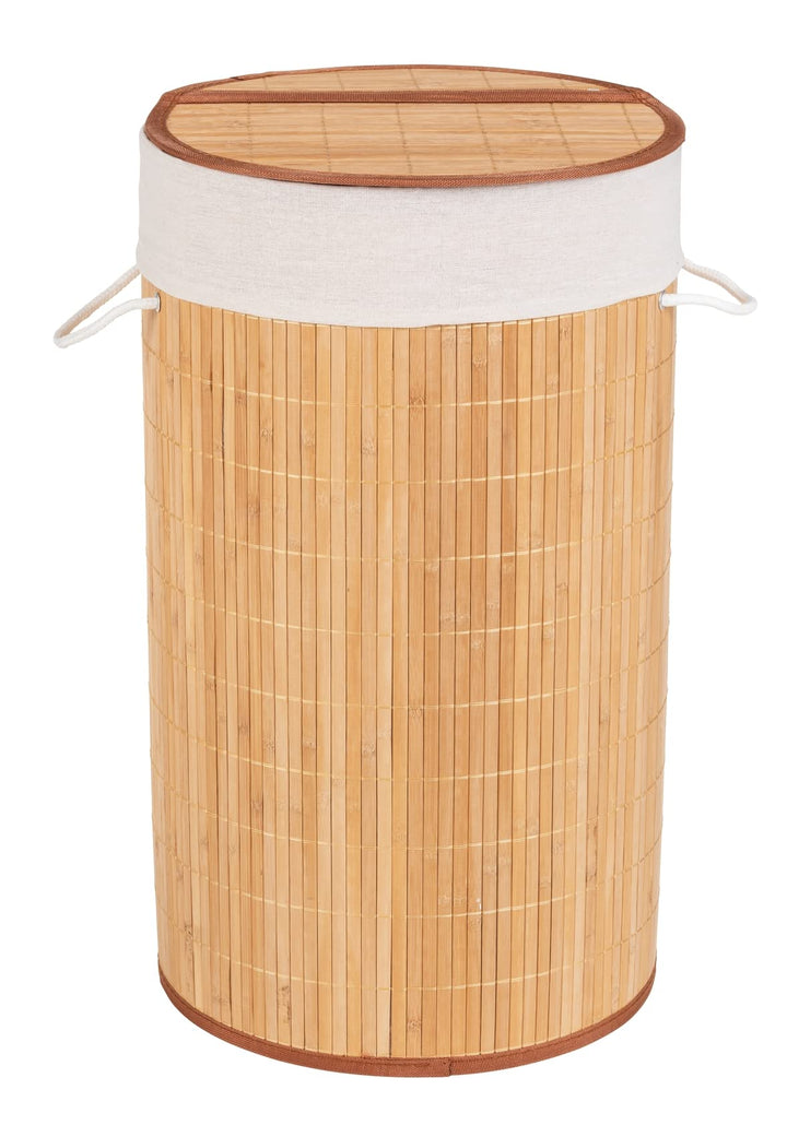 WENKO Wäschetruhe Bamboo Natur - Wäschekorb, mit Wäschesack Fassungsvermögen: 55 l, Bambus, 35 x 60