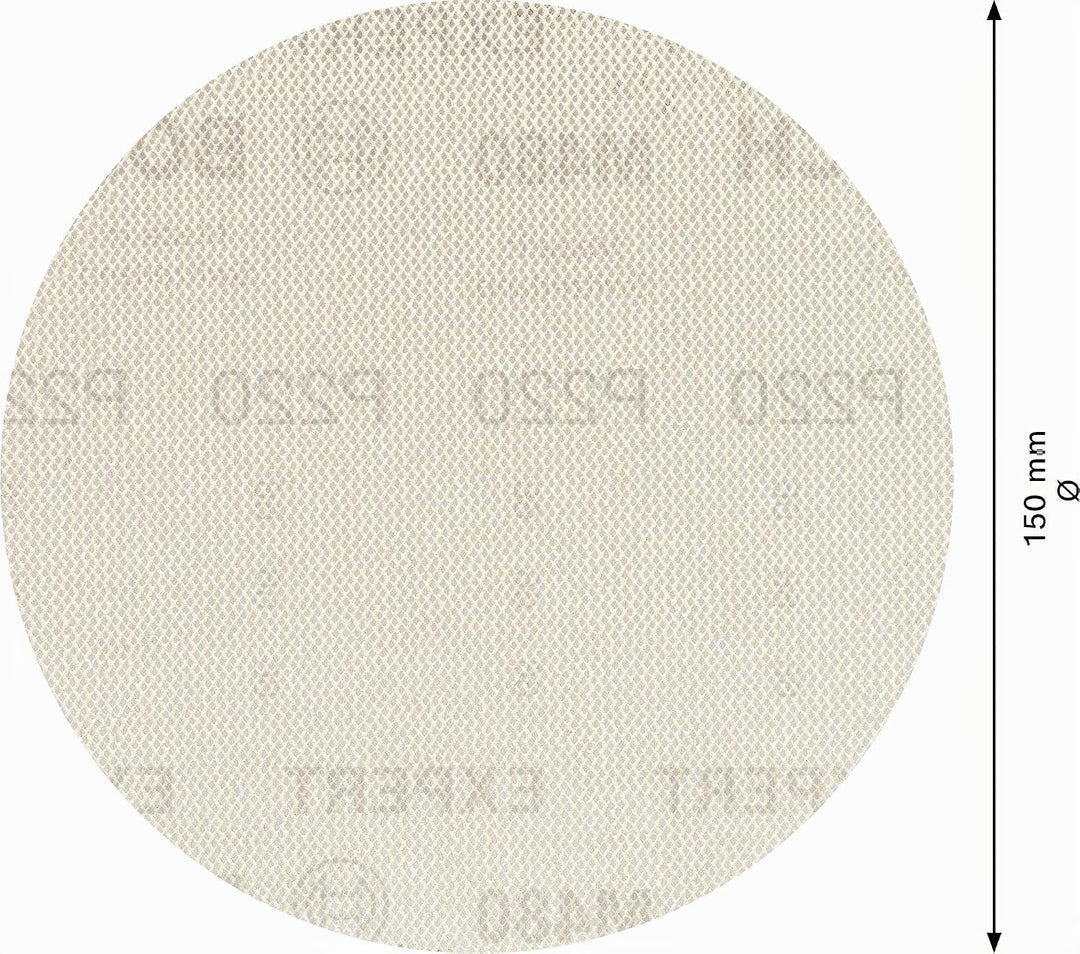 Bosch Accessories 50x Expert M480 Schleifnetz (für Hartholz, Farbe auf Holz, Ø 150 mm, Körnung 220,