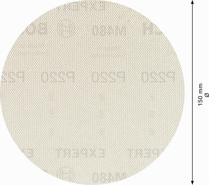 Bosch Accessories 50x Expert M480 Schleifnetz (für Hartholz, Farbe auf Holz, Ø 150 mm, Körnung 220,
