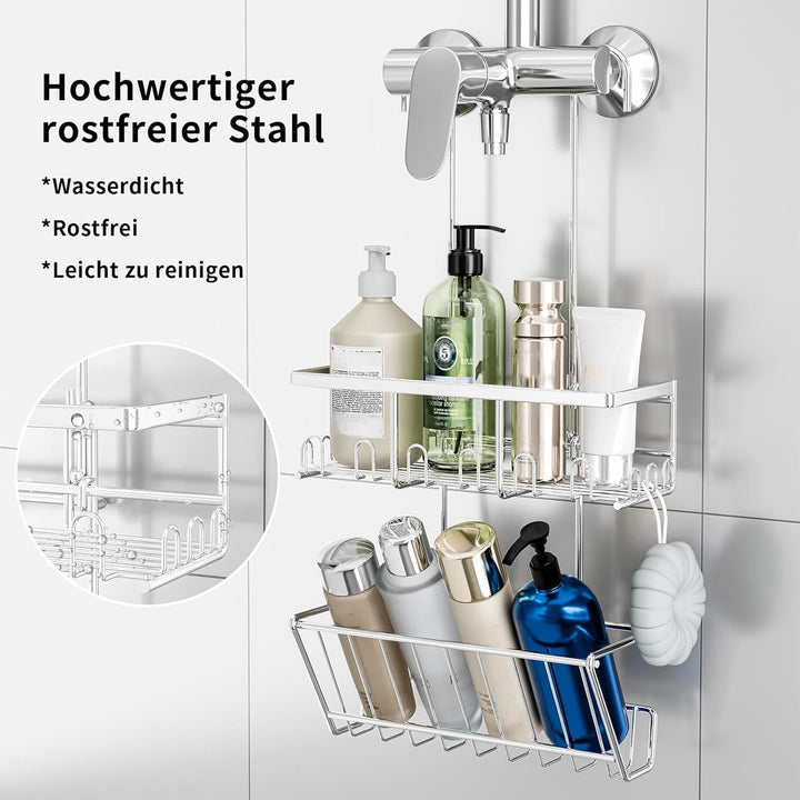 HouseUp Duschablage zum hängen Duschregal Ohne Bohren - Shampoo Halterung für Dusche Duschkorb Badez