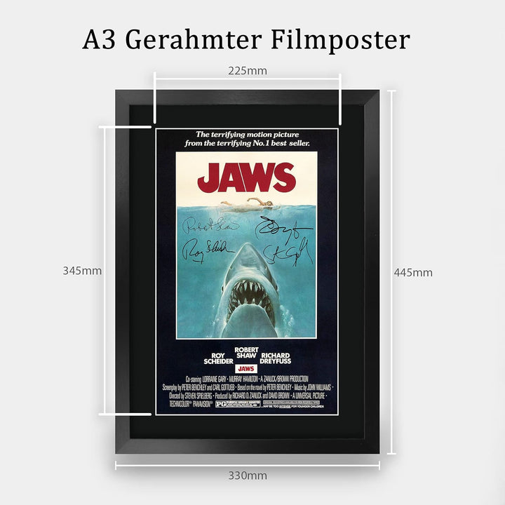 HWC Trading Jaws A3 Gerahmte Signiert Gedruckt Autogramme Bild Druck-Fotoanzeige Geschenk Für Rob Sc