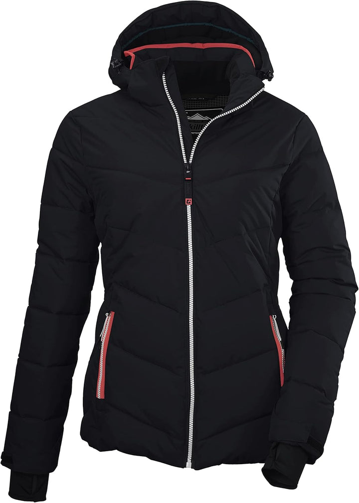 Killtec Damen Ksw 289 Wmn Ski Jckt Steppjacke/Skijacke mit abzippbarer Kapuze und Schneefang 36 schw