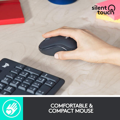 Logitech MK295 kabelloses Tastatur-Maus-Set mit SilentTouch-Technologie, Shortcut-Tasten, optischer