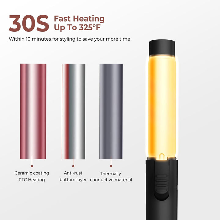 Mini Lockenstab, 25MM Lockenstab Kurze Haare,Reise Lockenstab 180℃, Keramik Mini Lockenwickler, Lock