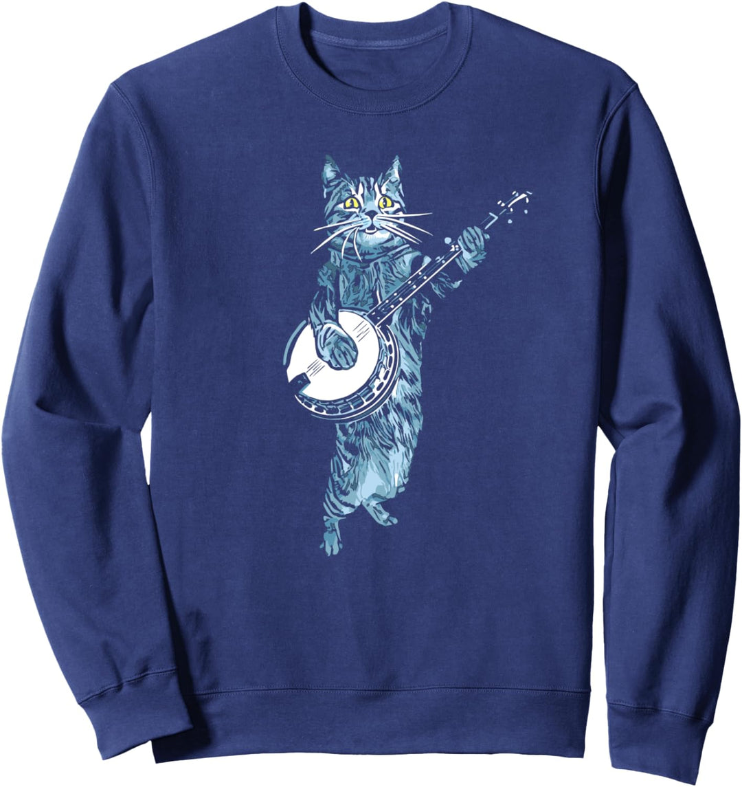Banjo Cat! Lustige Bluegrass Country Volksmusik Vintage Sweatshirt
