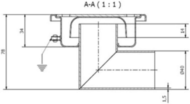Edelstahl Bodenablauf, Kellerablauf 10 x 10 cm waagerecht Abgang DN 40