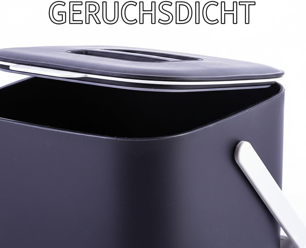 4L Komposteimer Küche mit Deckel & Griff – Geruchsdicht mit Aktivkohlefilter – Spülmaschinenfest Bio
