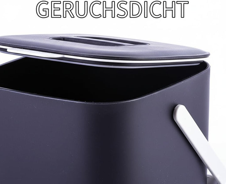 4L Komposteimer Küche mit Deckel & Griff – Geruchsdicht mit Aktivkohlefilter – Spülmaschinenfest Bio