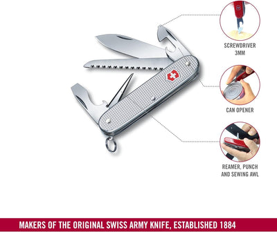 Victorinox Taschenmesser Farmer Alox (9 Funktionen, Hochwertige Alox Schalen, Holzsäge) one size Sil