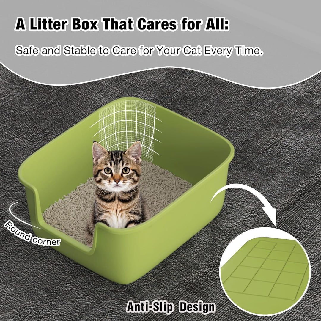 Suhaco Katzenklo Mit Hohem Rand Anti-Spritz Oben Einstieg 49 x 42 x 22 cm Leicht Zu Reinigen Katzent