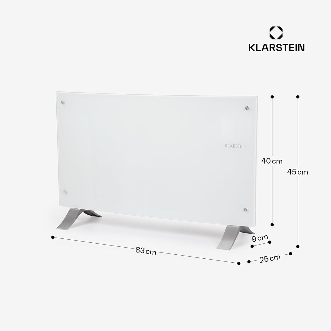 Klarstein Elektroheizung, Konvektor-Heizung Freistehend oder Wandmontage, Mobile Energiesparend, Lei