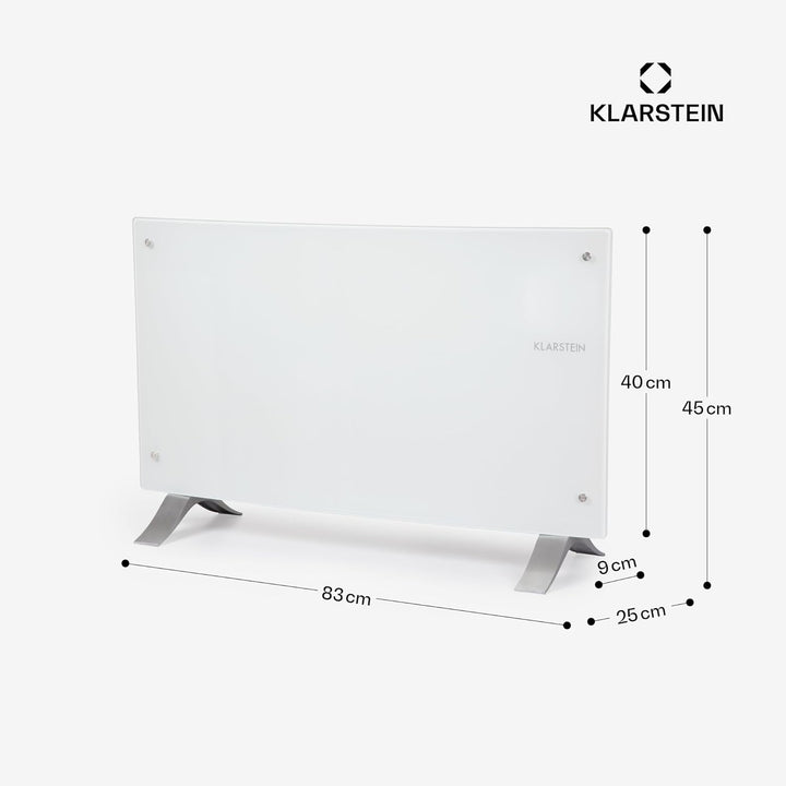 Klarstein Elektroheizung, Konvektor-Heizung Freistehend oder Wandmontage, Mobile Energiesparend, Lei