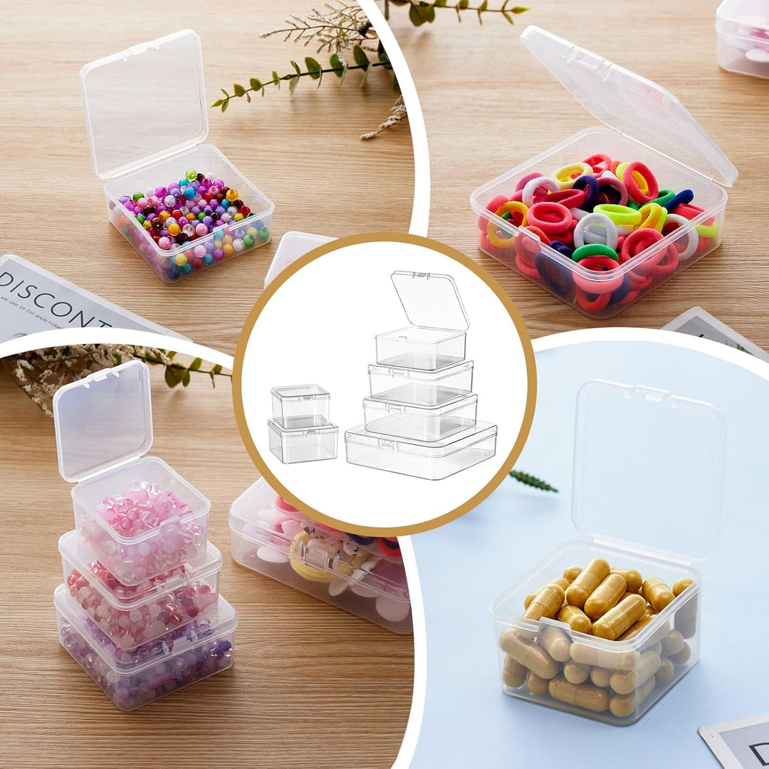 Goodma 12 Stück Square Leere Mini-Aufbewahrungsbox für durchsichtige Kunststoff-Organizer-Aufbewahru