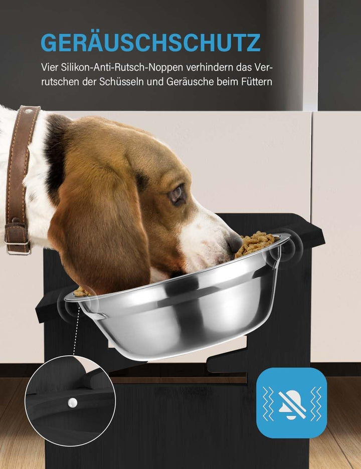 Vantic Hundenapf erhöht mit Ständer, Hundebar höhenverstellbar Futternapf für kleine Hunde und Katze
