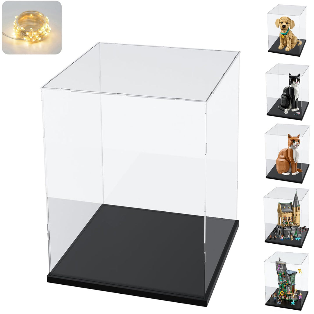ELEpure Box mit Vitrine, Acryl, transparent, für Kollektion Lego, Figuren, Modell, grosse Präsentati